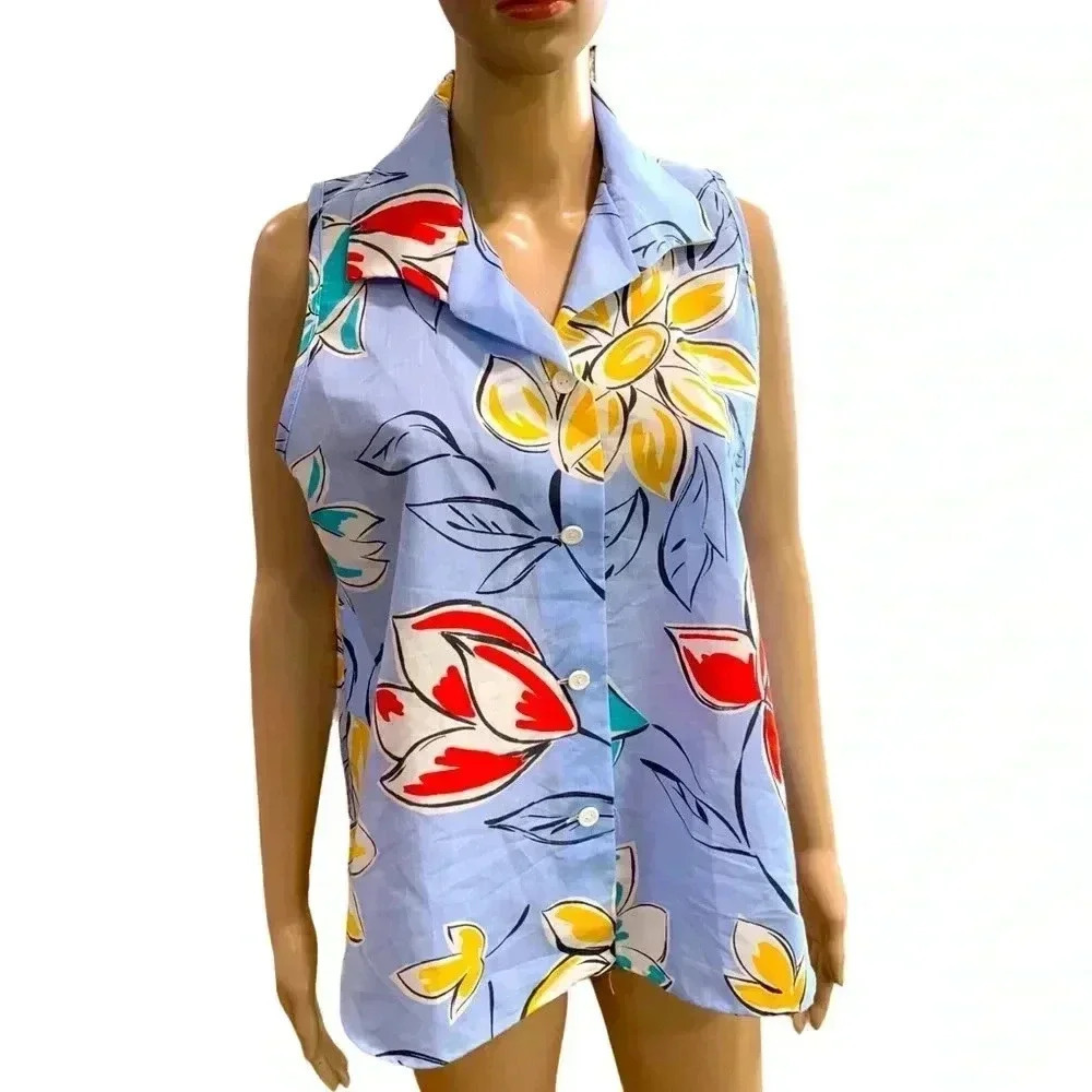 Denise Creations oversized maternity tent tunic summer sleeveless top-L